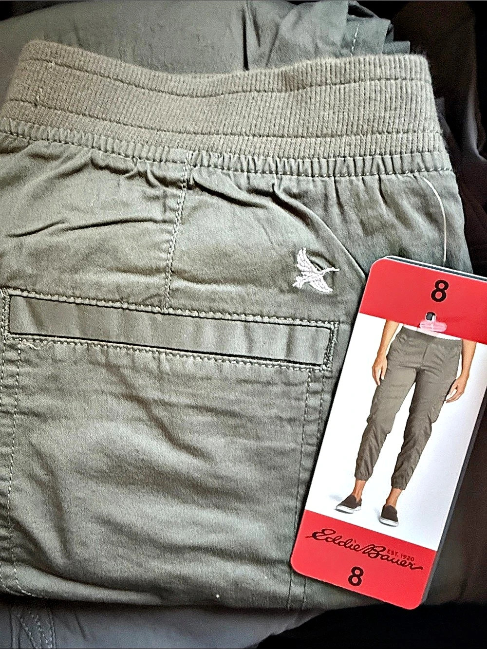 Eddie Bauer Women's Departure Stretch Mid-Rise Joggers Green Size 8